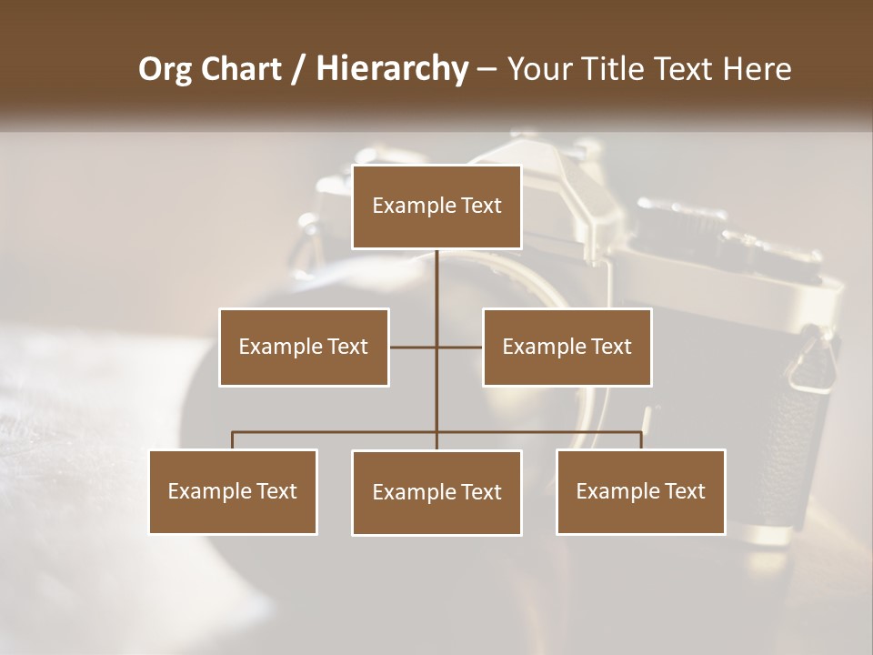 A Camera Sitting On Top Of A Wooden Table PowerPoint Template