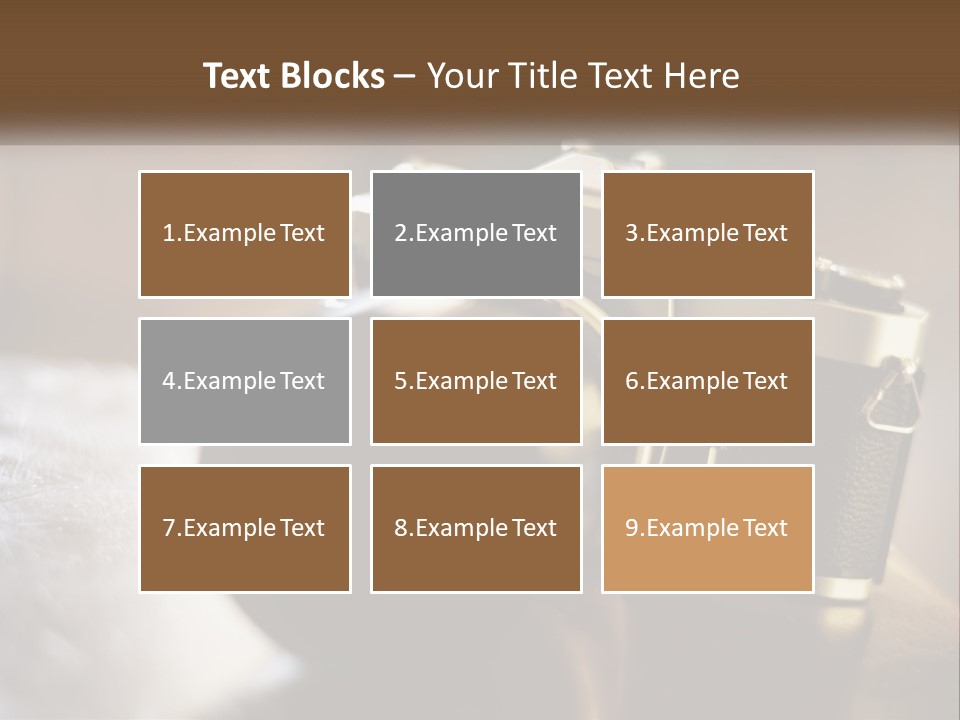 A Camera Sitting On Top Of A Wooden Table PowerPoint Template