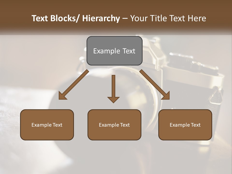 A Camera Sitting On Top Of A Wooden Table PowerPoint Template