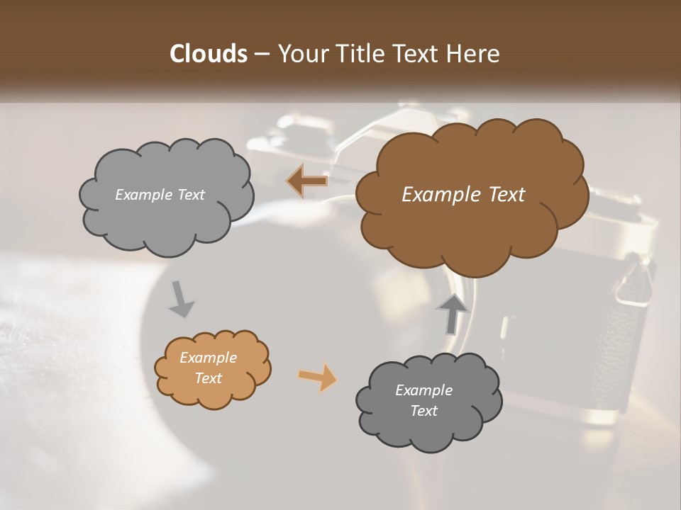 A Camera Sitting On Top Of A Wooden Table PowerPoint Template