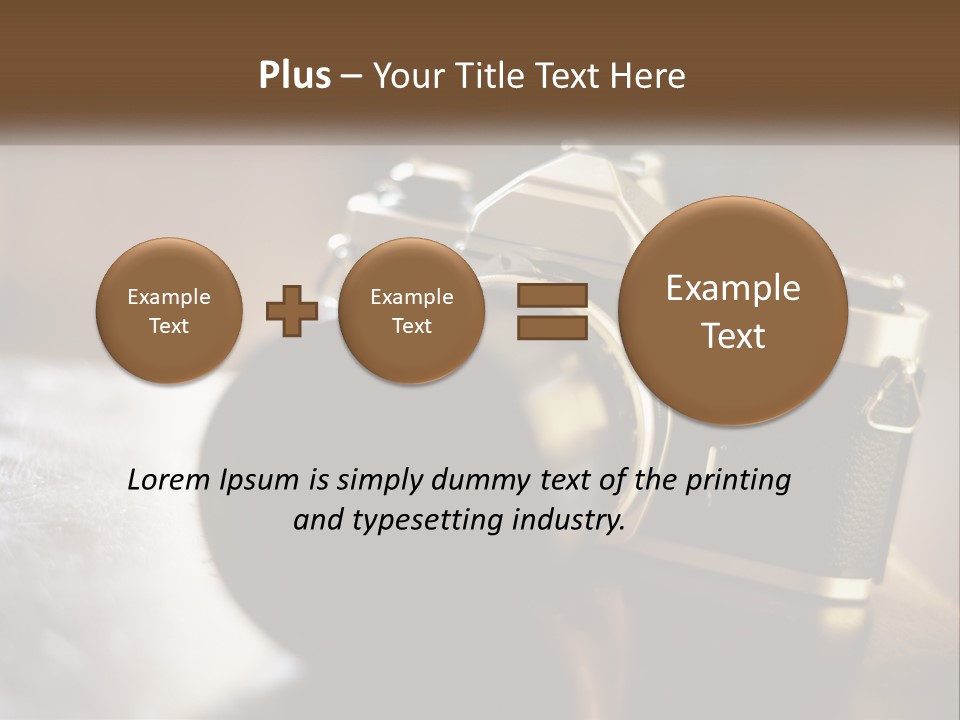 A Camera Sitting On Top Of A Wooden Table PowerPoint Template
