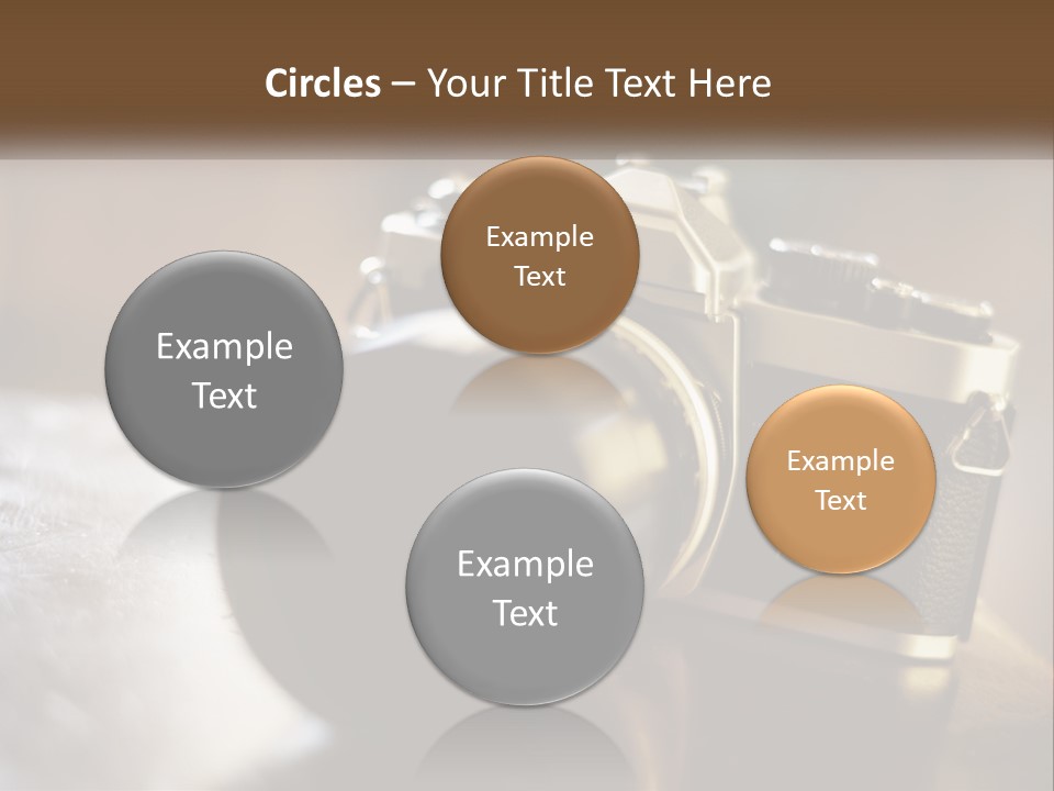 A Camera Sitting On Top Of A Wooden Table PowerPoint Template