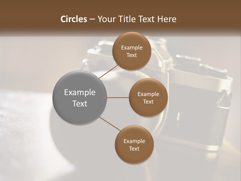 A Camera Sitting On Top Of A Wooden Table PowerPoint Template