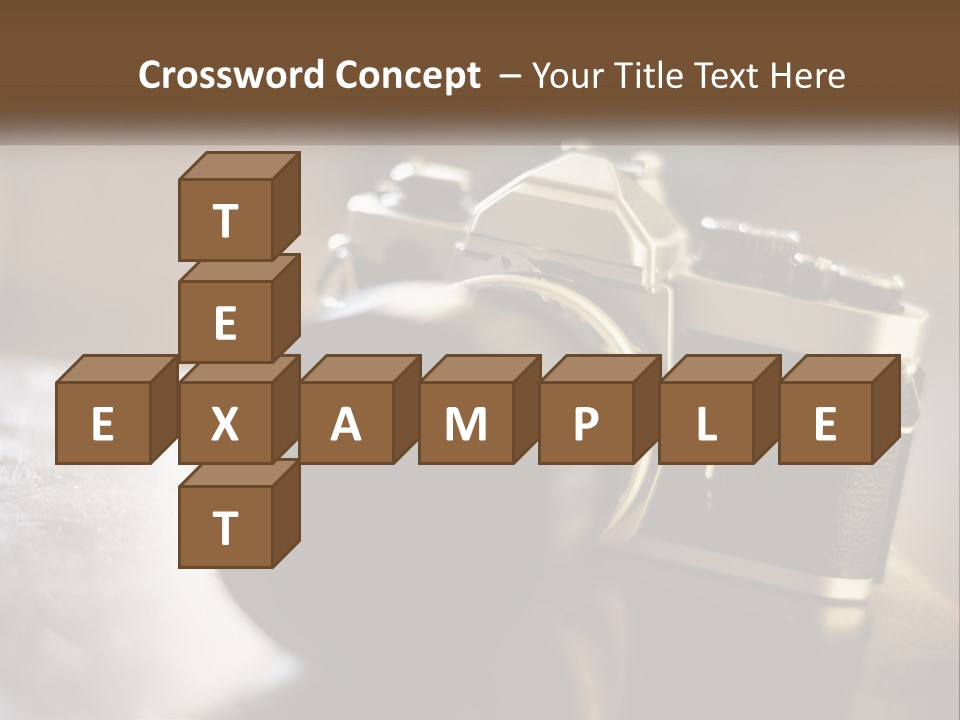 A Camera Sitting On Top Of A Wooden Table PowerPoint Template