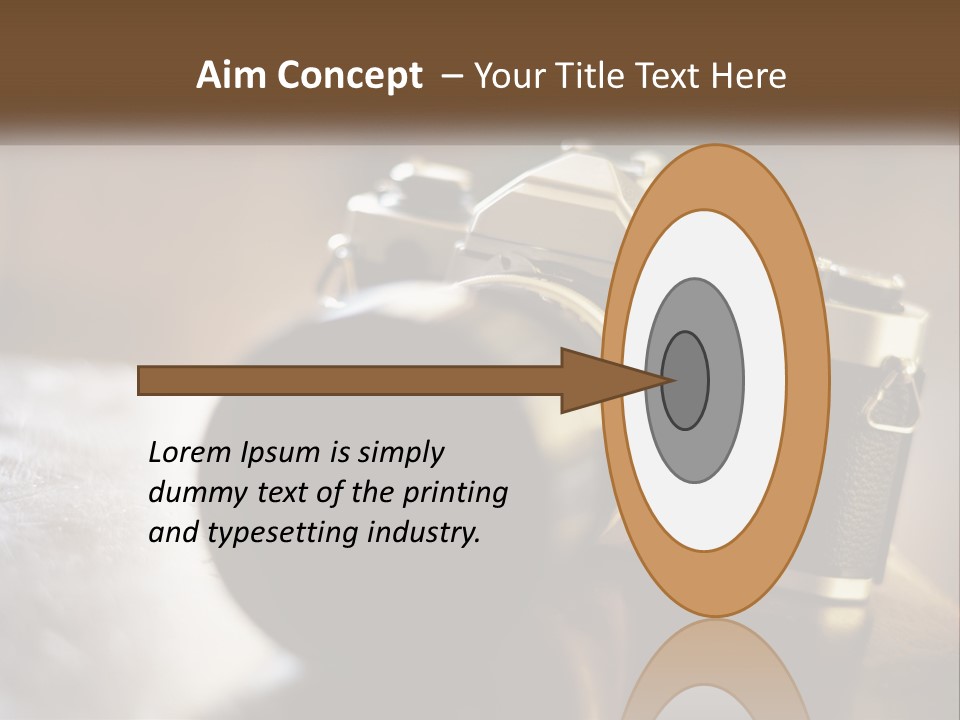 A Camera Sitting On Top Of A Wooden Table PowerPoint Template