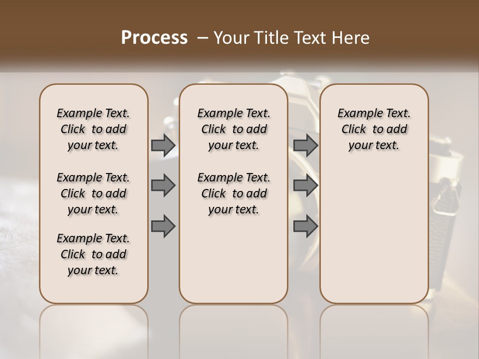 A Camera Sitting On Top Of A Wooden Table PowerPoint Template