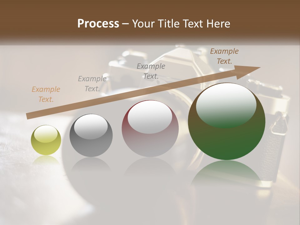 A Camera Sitting On Top Of A Wooden Table PowerPoint Template