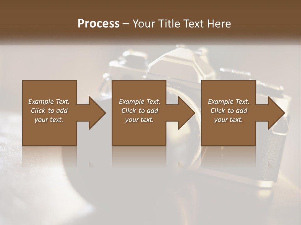 A Camera Sitting On Top Of A Wooden Table PowerPoint Template
