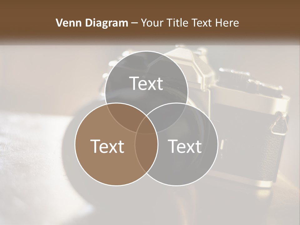 A Camera Sitting On Top Of A Wooden Table PowerPoint Template