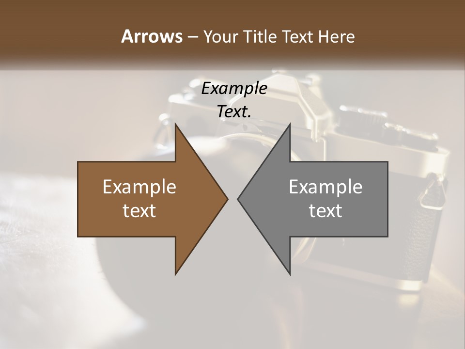 A Camera Sitting On Top Of A Wooden Table PowerPoint Template