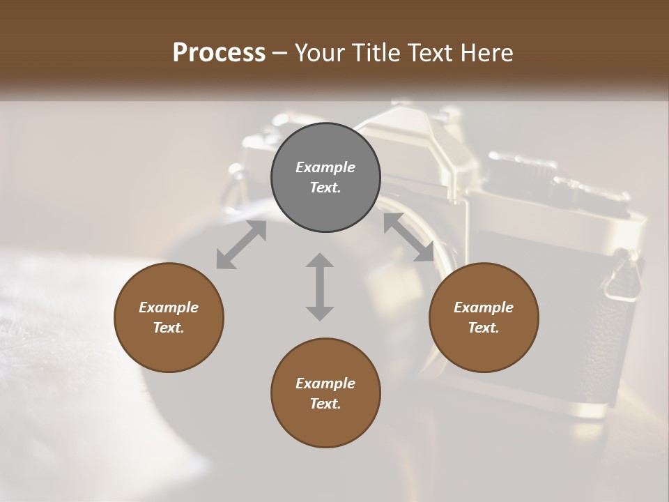 A Camera Sitting On Top Of A Wooden Table PowerPoint Template