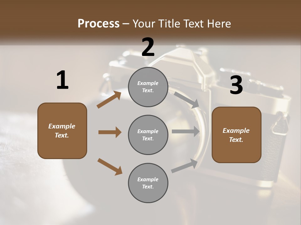 A Camera Sitting On Top Of A Wooden Table PowerPoint Template