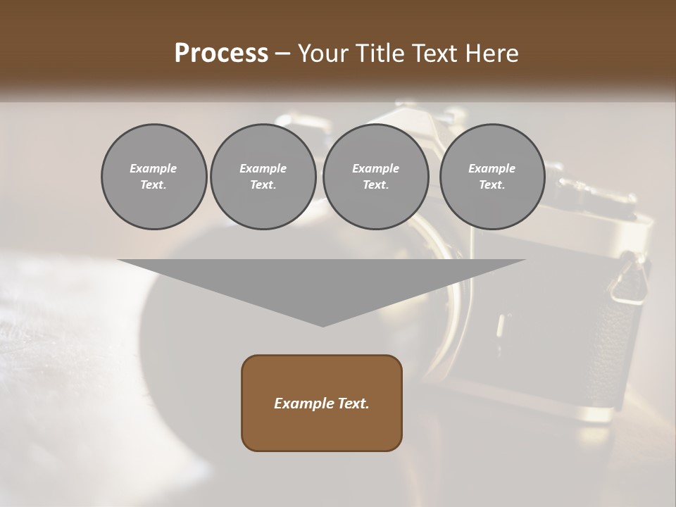 A Camera Sitting On Top Of A Wooden Table PowerPoint Template