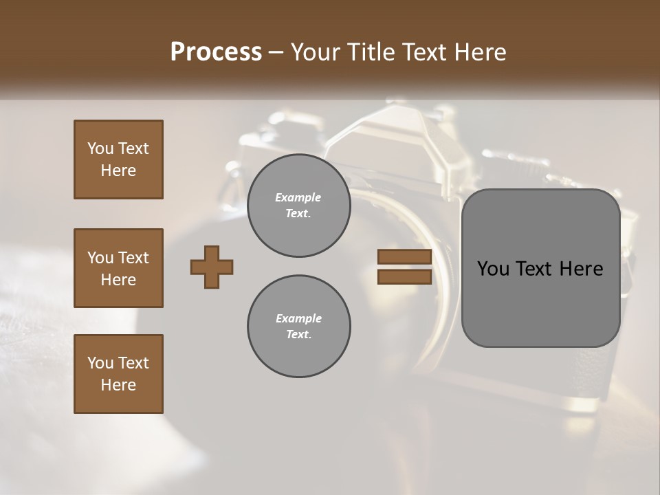 A Camera Sitting On Top Of A Wooden Table PowerPoint Template