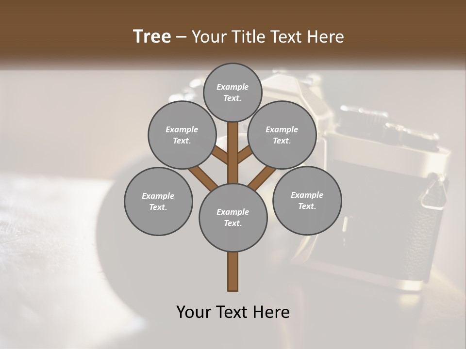 A Camera Sitting On Top Of A Wooden Table PowerPoint Template