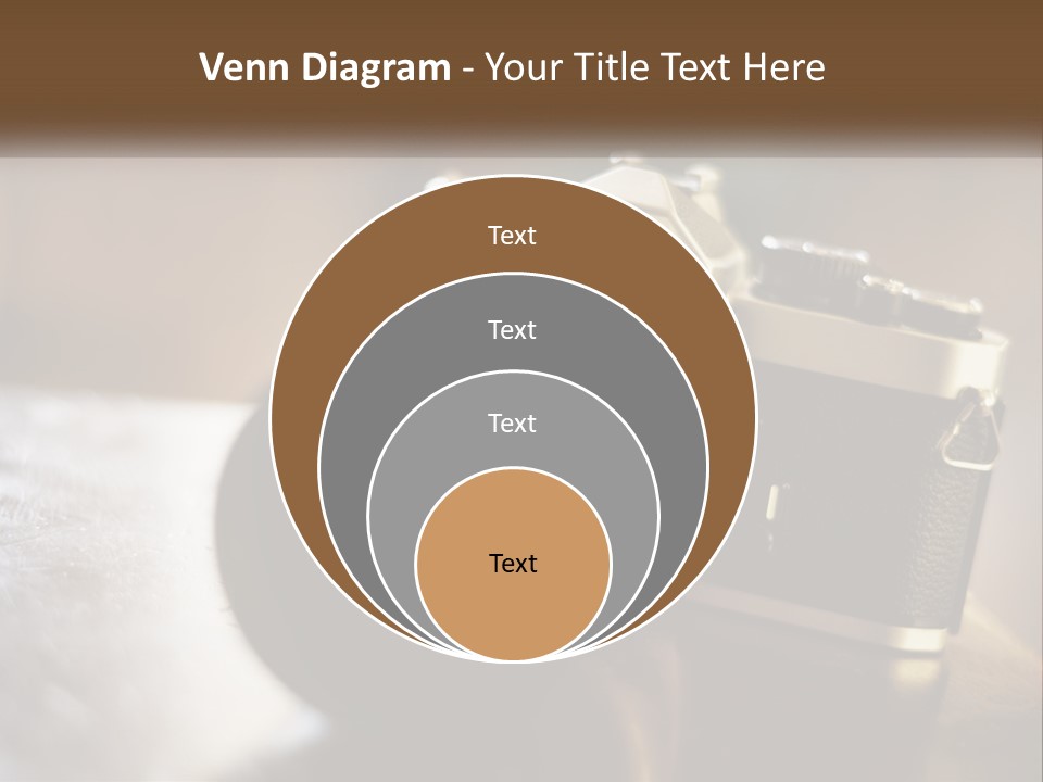 A Camera Sitting On Top Of A Wooden Table PowerPoint Template