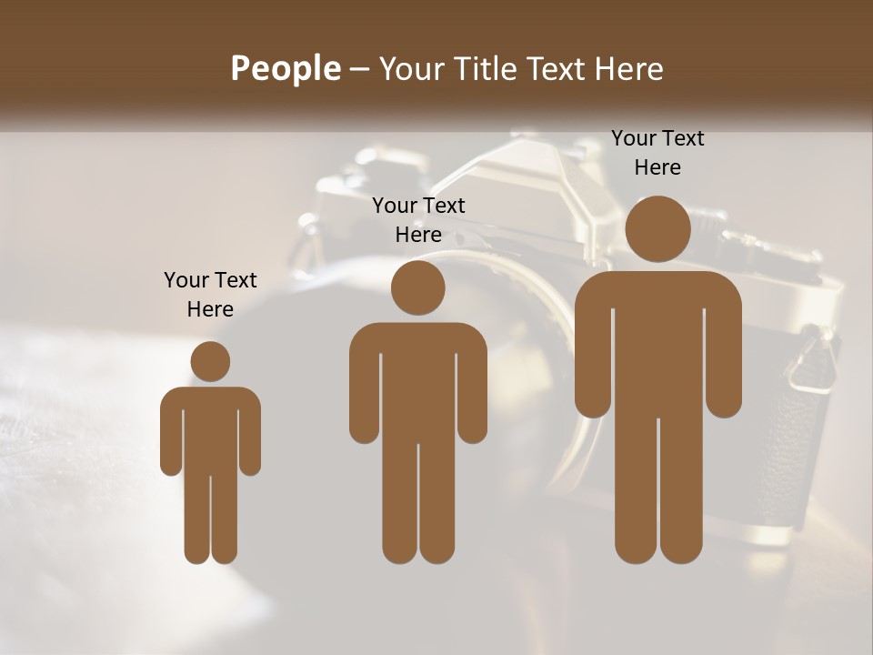 A Camera Sitting On Top Of A Wooden Table PowerPoint Template