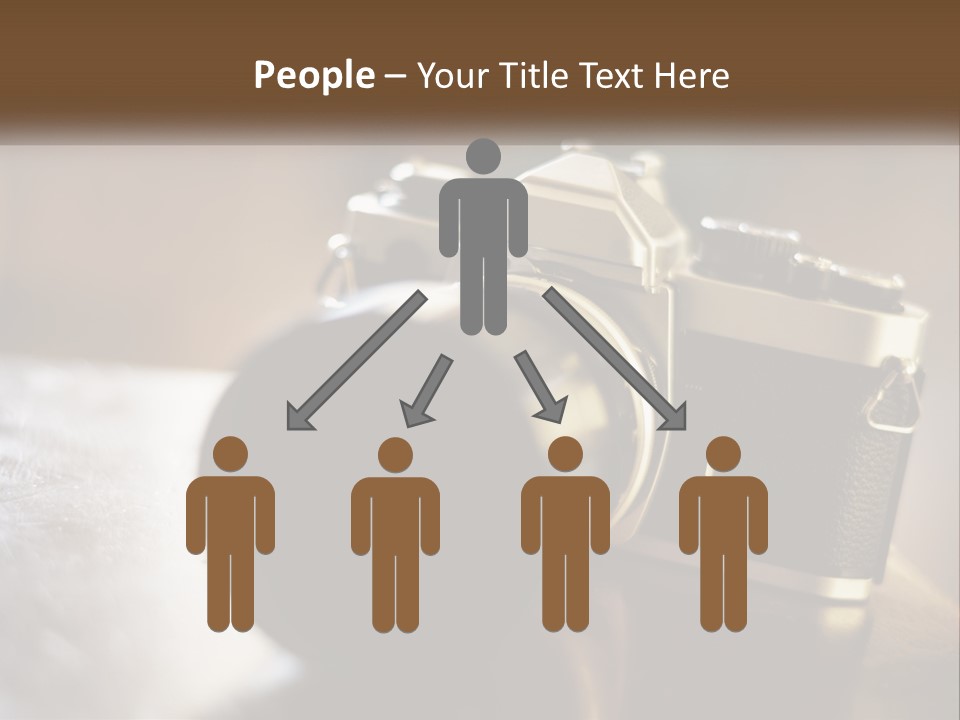 A Camera Sitting On Top Of A Wooden Table PowerPoint Template