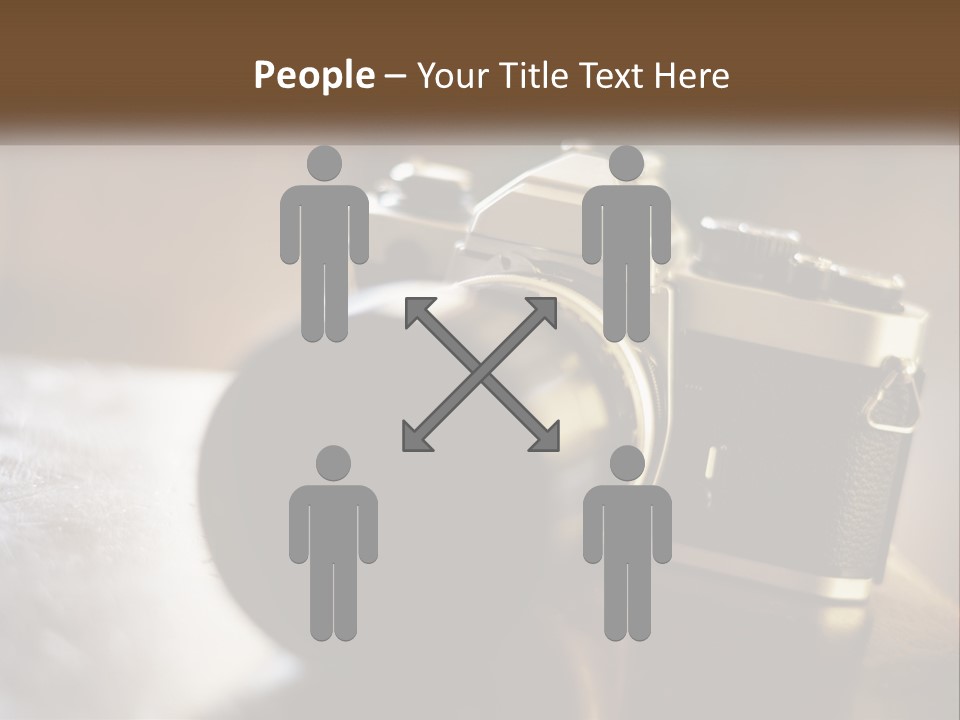 A Camera Sitting On Top Of A Wooden Table PowerPoint Template