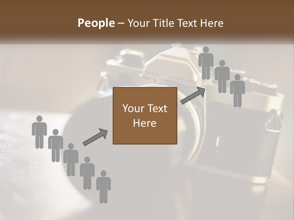 A Camera Sitting On Top Of A Wooden Table PowerPoint Template