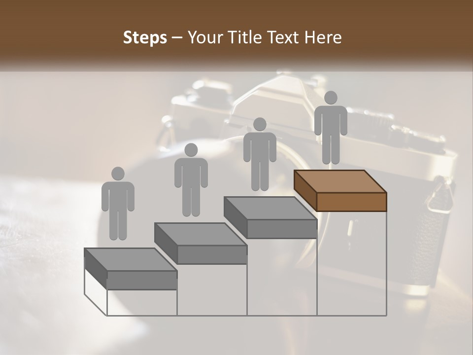 A Camera Sitting On Top Of A Wooden Table PowerPoint Template