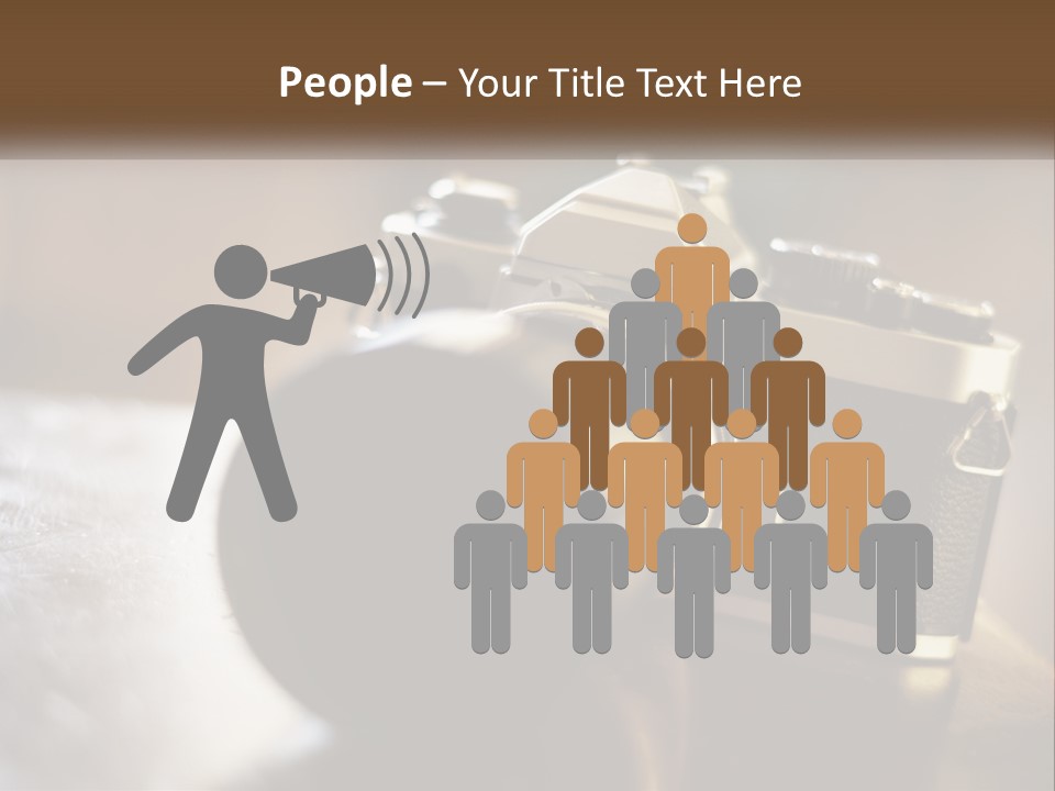 A Camera Sitting On Top Of A Wooden Table PowerPoint Template