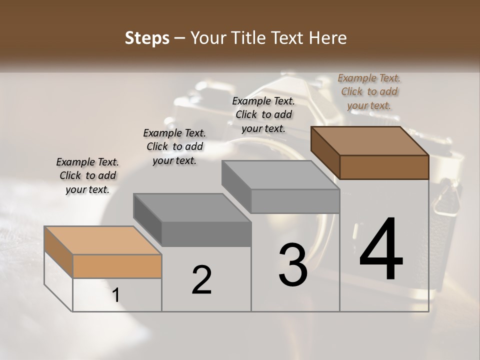 A Camera Sitting On Top Of A Wooden Table PowerPoint Template