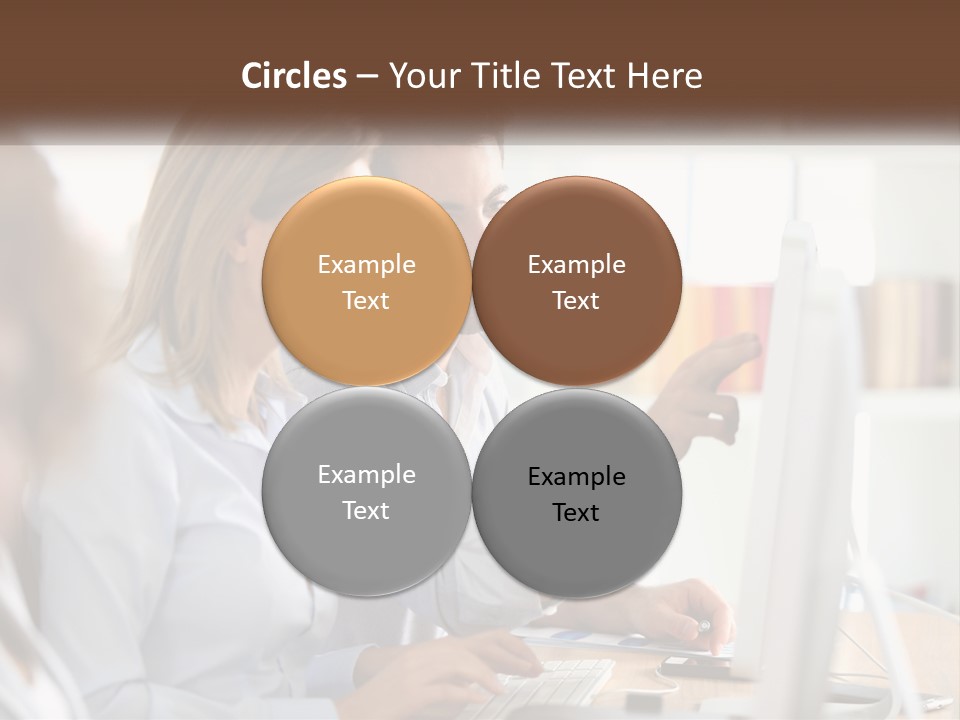 A Man And Woman Looking At A Computer Screen PowerPoint Template