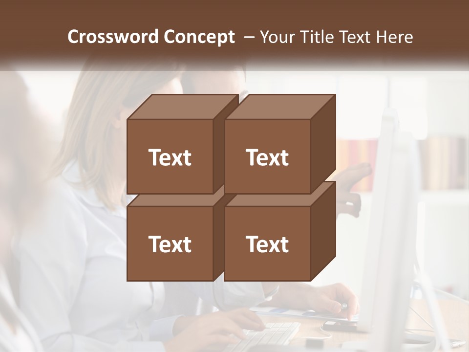 A Man And Woman Looking At A Computer Screen PowerPoint Template