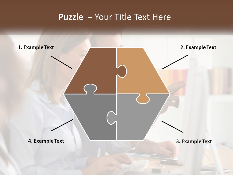 A Man And Woman Looking At A Computer Screen PowerPoint Template