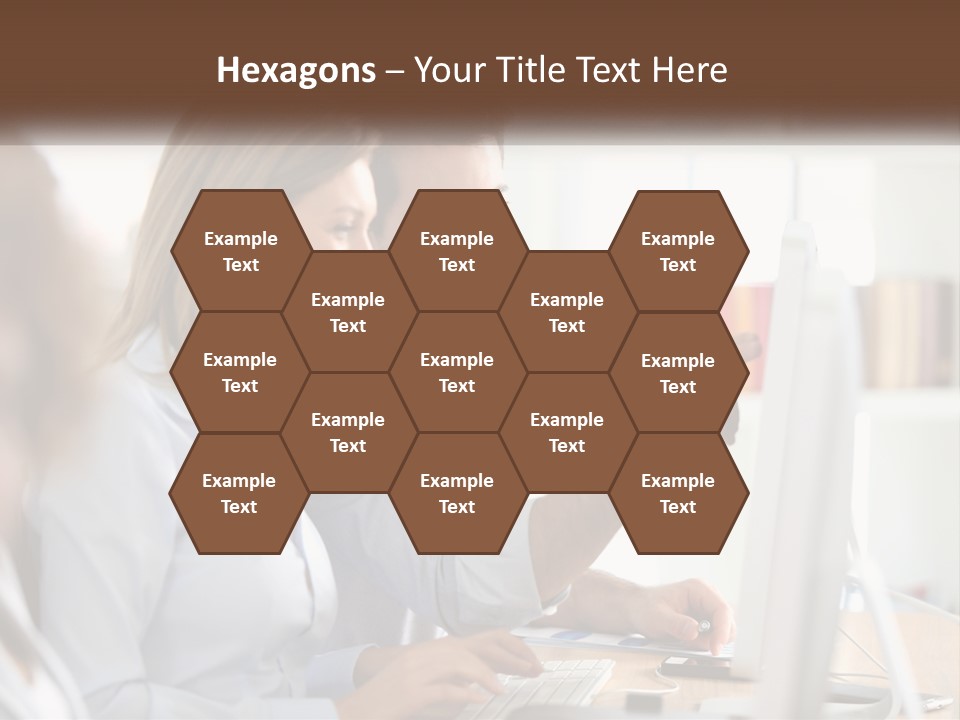 A Man And Woman Looking At A Computer Screen PowerPoint Template