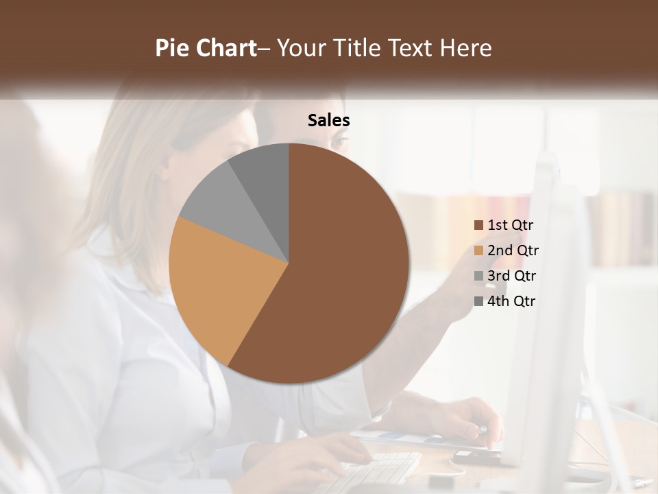 A Man And Woman Looking At A Computer Screen PowerPoint Template