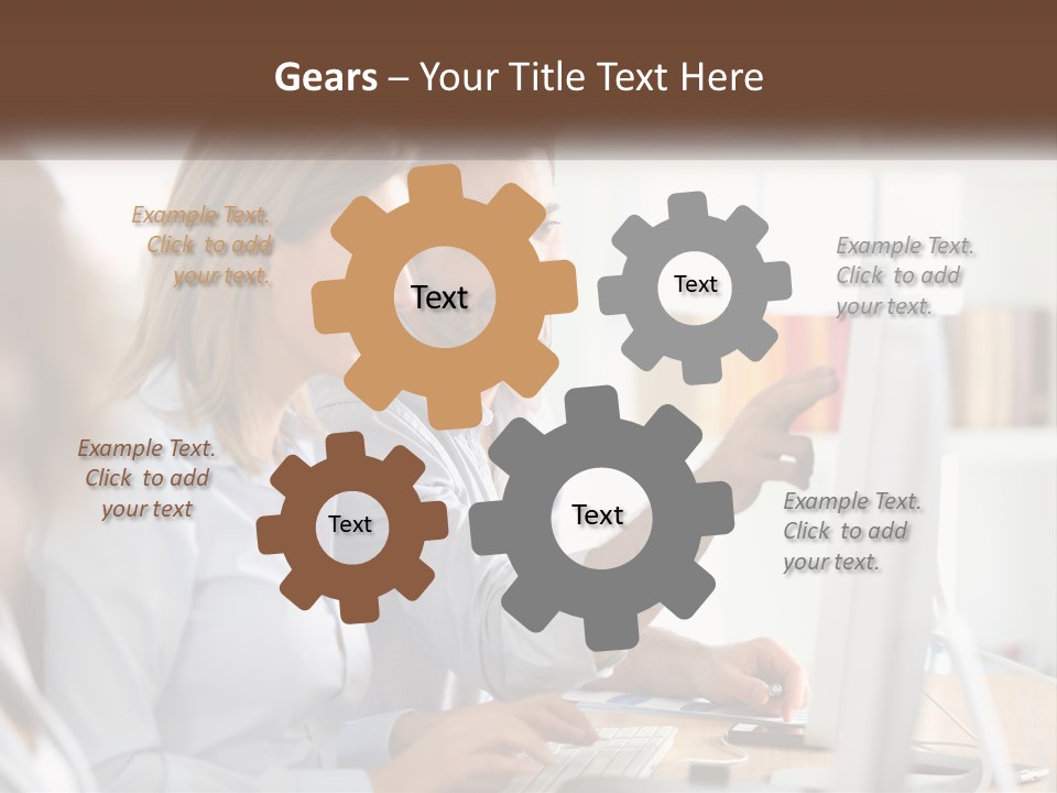 A Man And Woman Looking At A Computer Screen PowerPoint Template