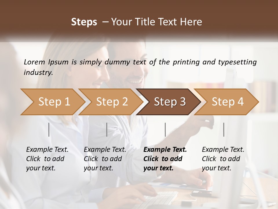 A Man And Woman Looking At A Computer Screen PowerPoint Template