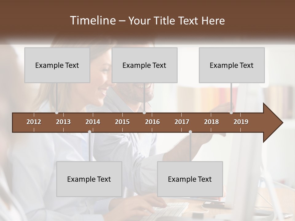 A Man And Woman Looking At A Computer Screen PowerPoint Template
