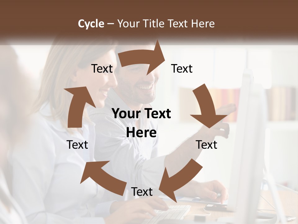 A Man And Woman Looking At A Computer Screen PowerPoint Template