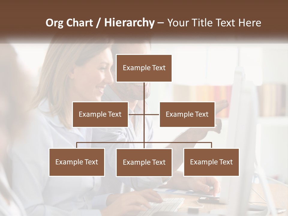 A Man And Woman Looking At A Computer Screen PowerPoint Template