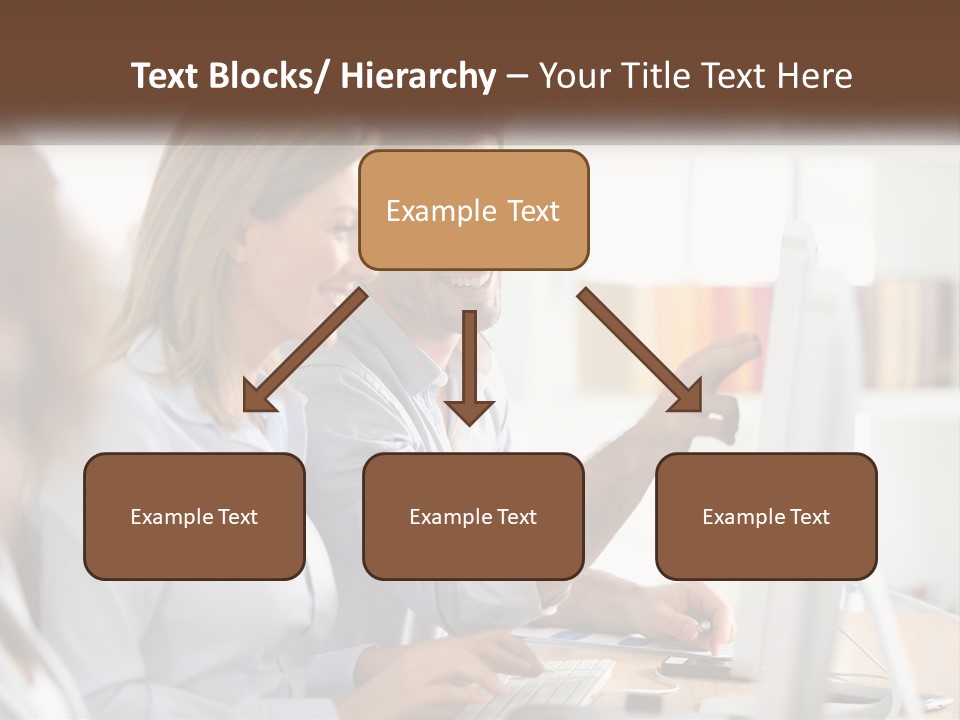A Man And Woman Looking At A Computer Screen PowerPoint Template