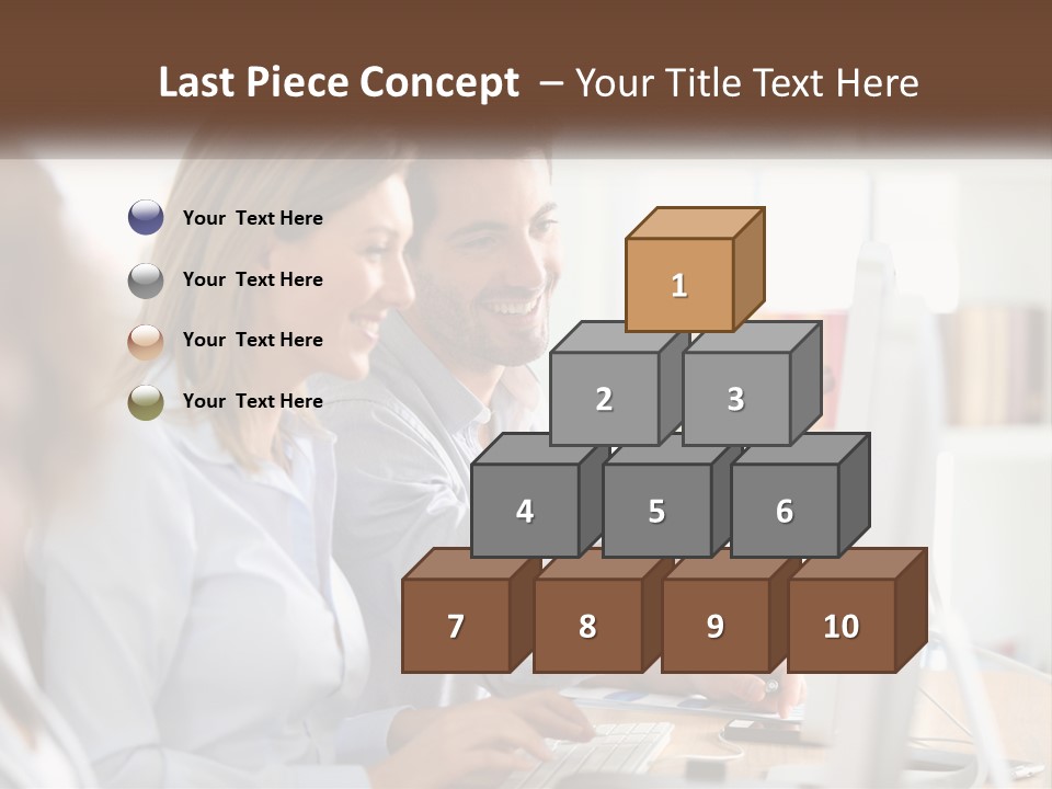 A Man And Woman Looking At A Computer Screen PowerPoint Template