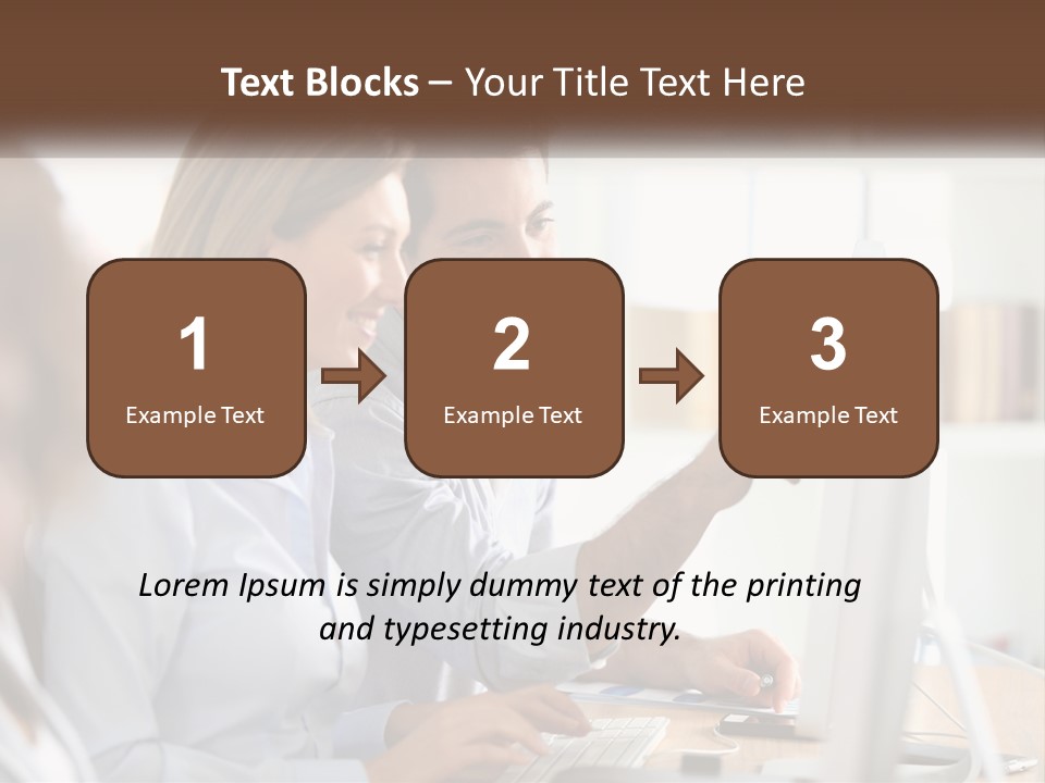 A Man And Woman Looking At A Computer Screen PowerPoint Template