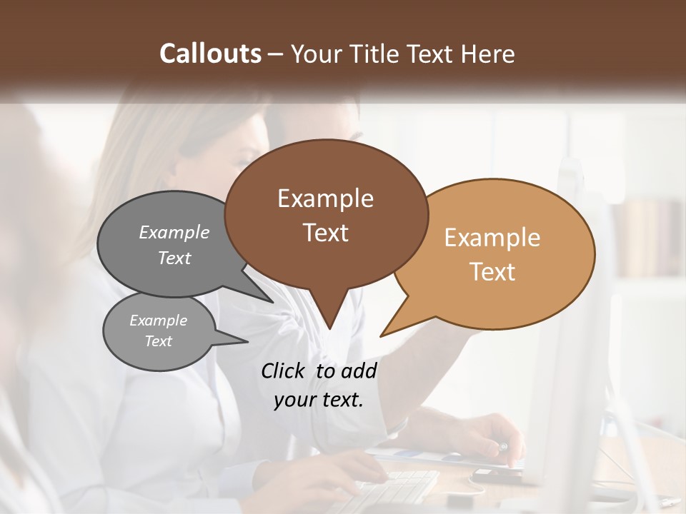 A Man And Woman Looking At A Computer Screen PowerPoint Template