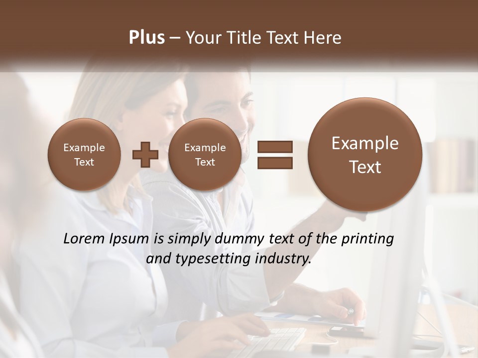 A Man And Woman Looking At A Computer Screen PowerPoint Template