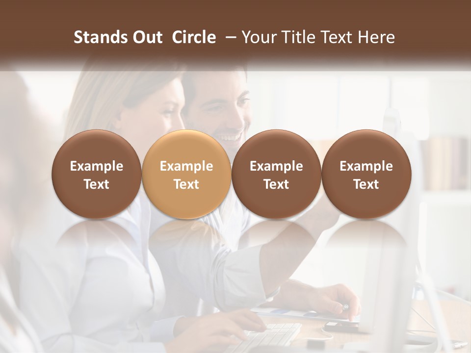 A Man And Woman Looking At A Computer Screen PowerPoint Template