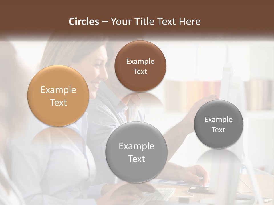 A Man And Woman Looking At A Computer Screen PowerPoint Template