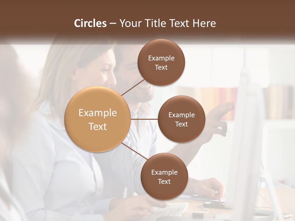 A Man And Woman Looking At A Computer Screen PowerPoint Template