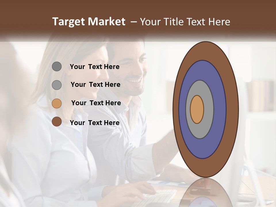 A Man And Woman Looking At A Computer Screen PowerPoint Template