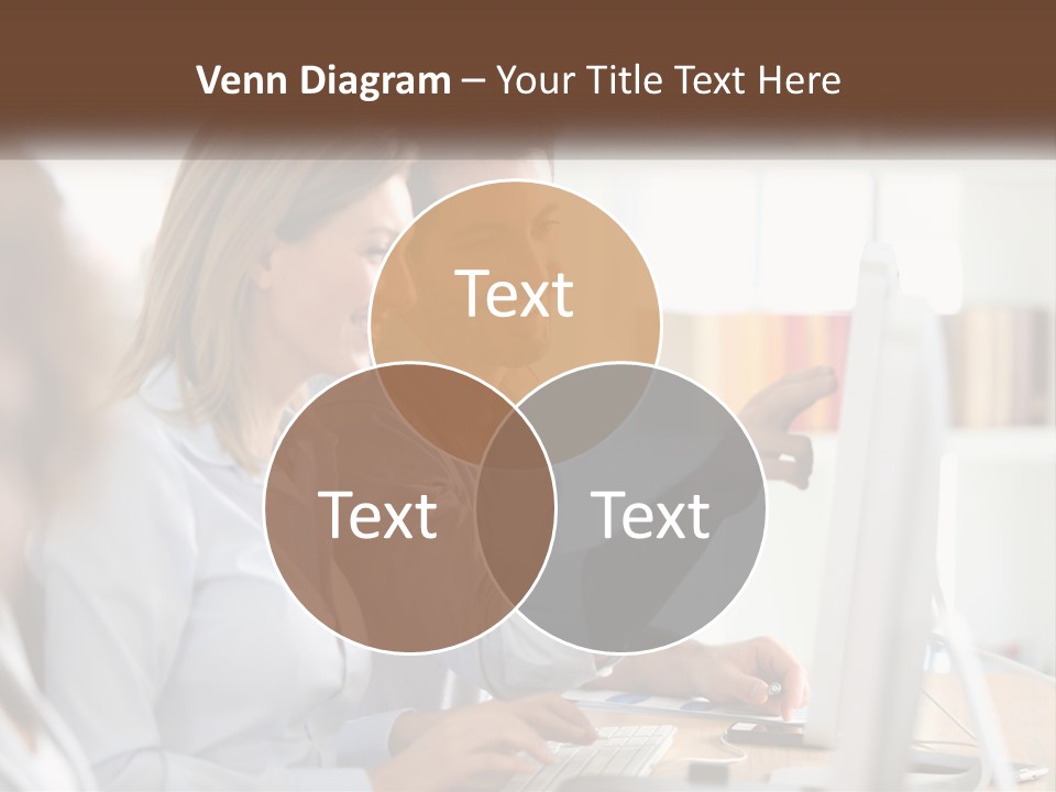 A Man And Woman Looking At A Computer Screen PowerPoint Template