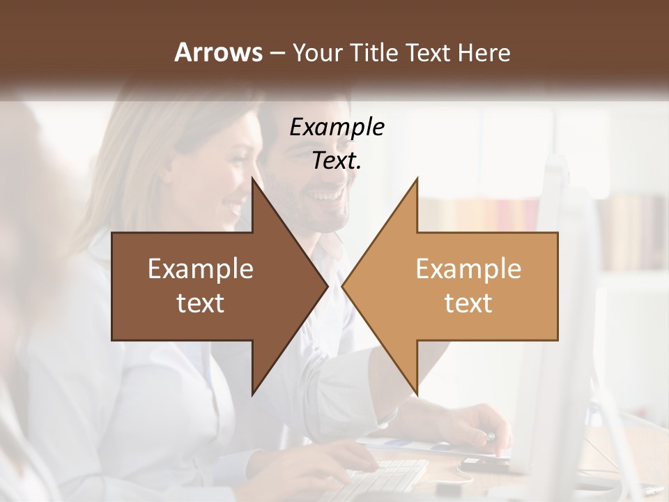 A Man And Woman Looking At A Computer Screen PowerPoint Template