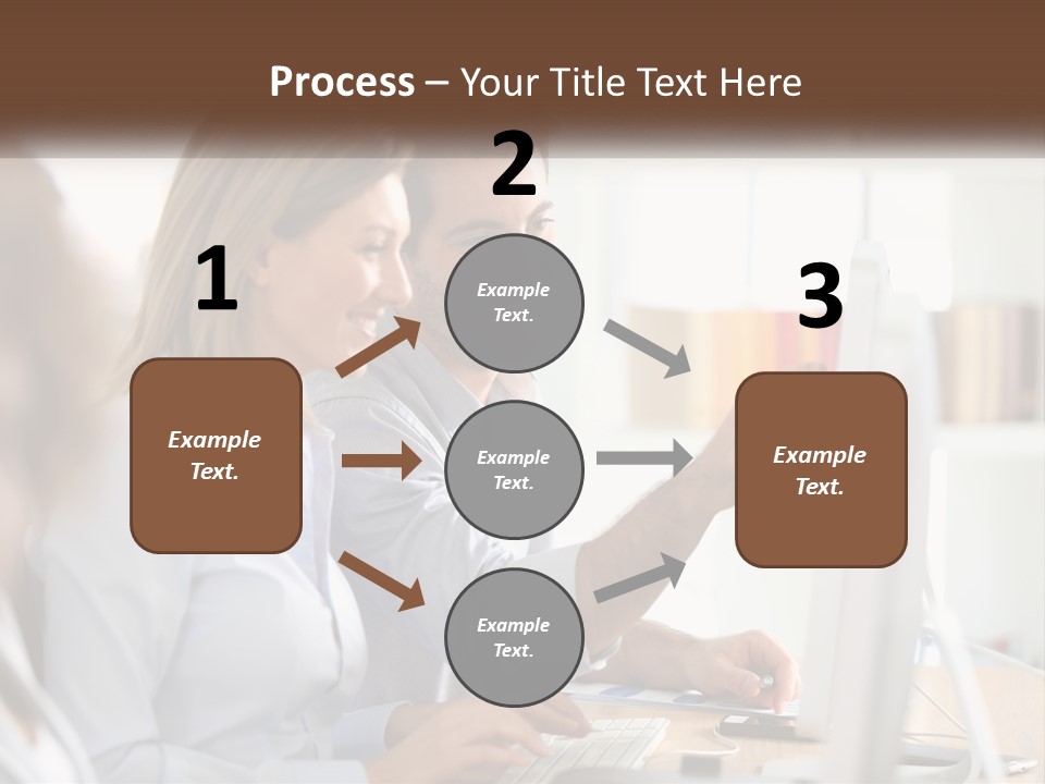 A Man And Woman Looking At A Computer Screen PowerPoint Template