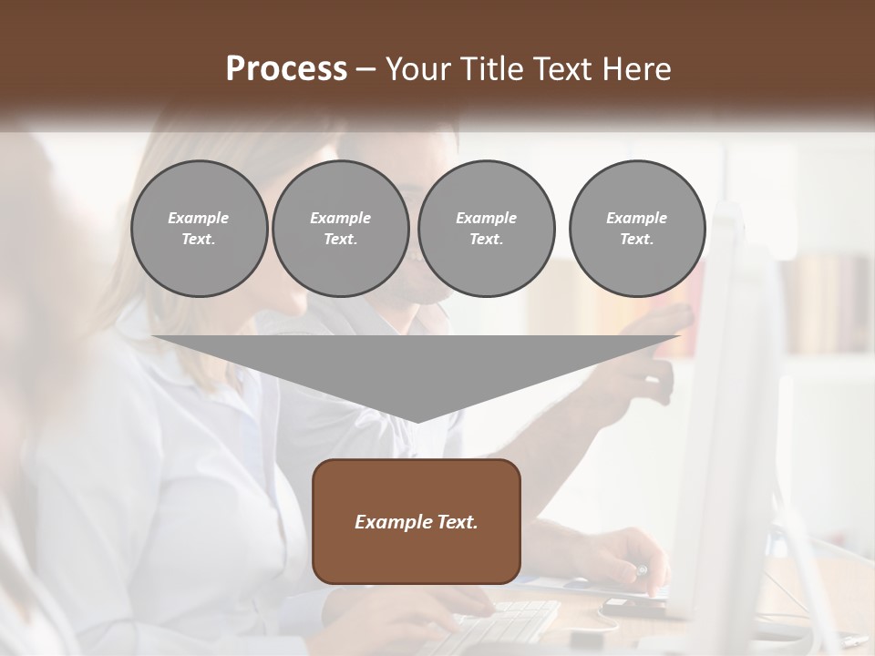 A Man And Woman Looking At A Computer Screen PowerPoint Template